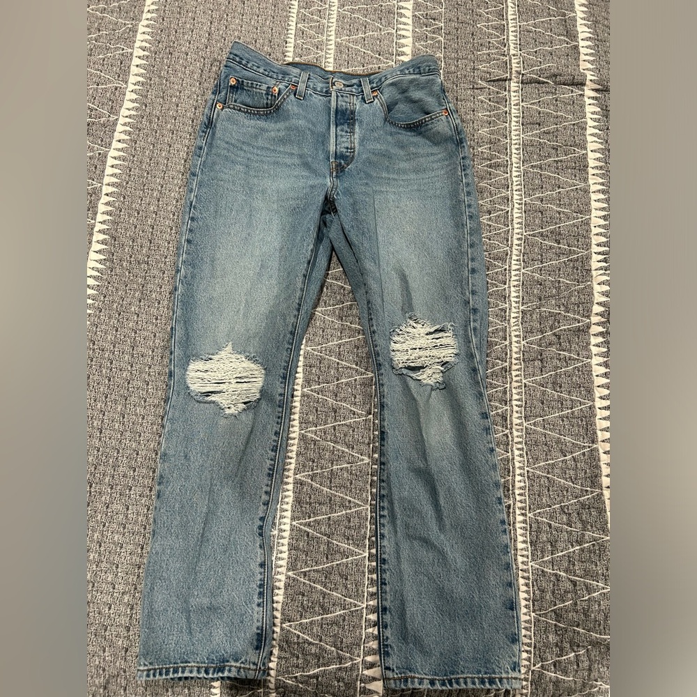Levi 501° Ripped High Waist Straight Leg Jeans